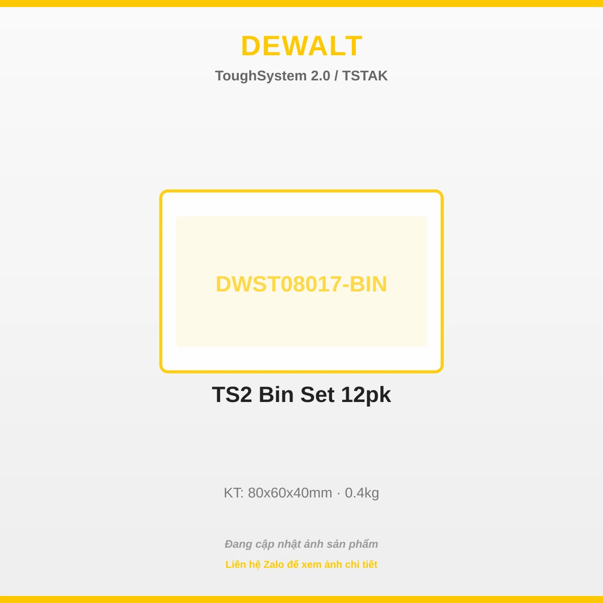 TS2 Bin Bộ 12pk DWST08017-BIN