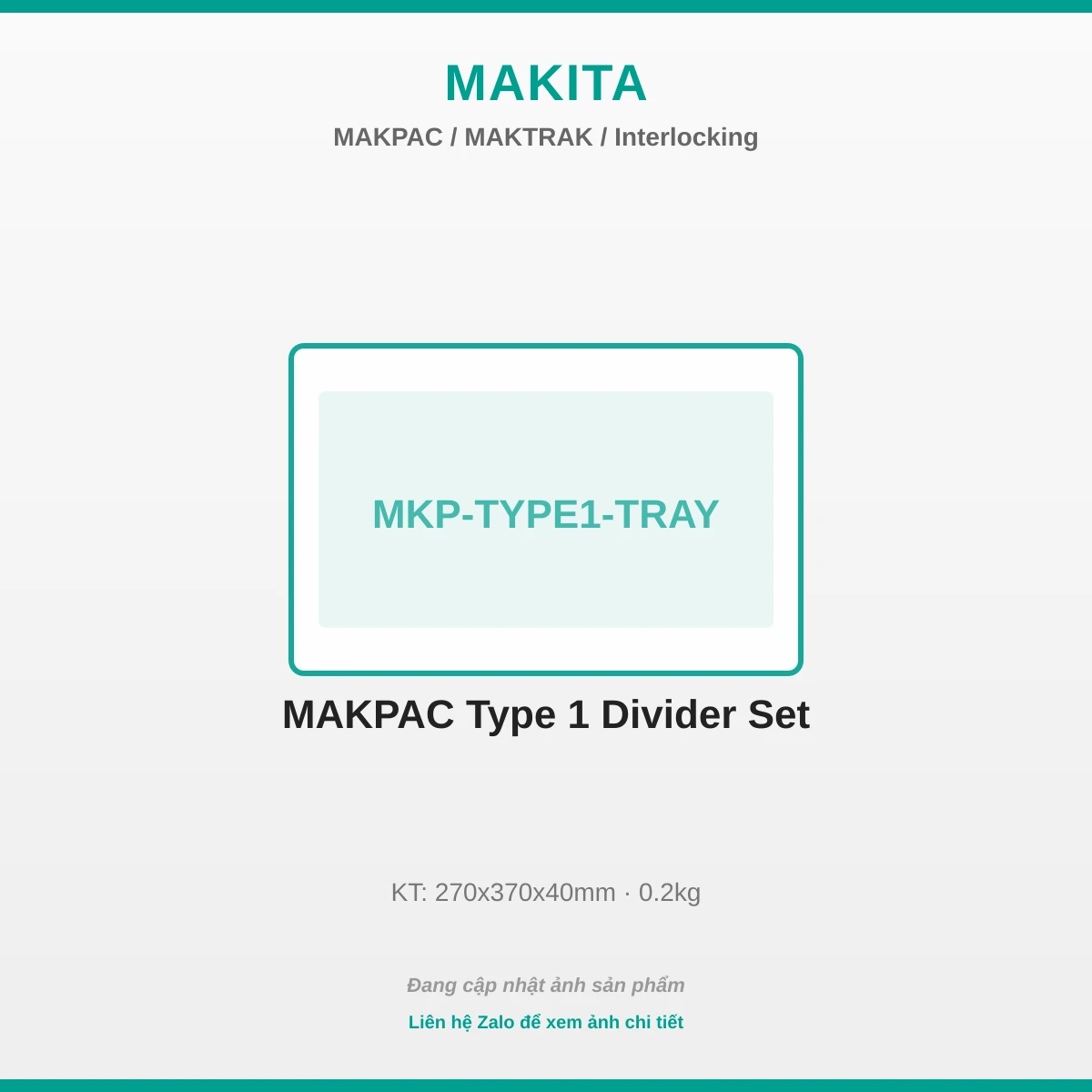 Makpac Type 1 Divider Bộ MKP-TYPE1-TRAY