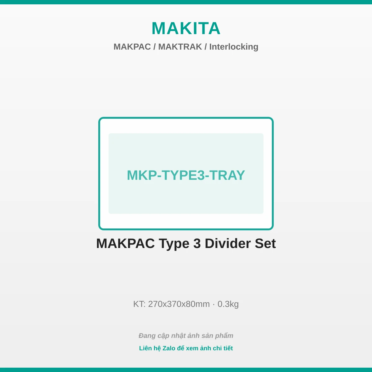 Makpac Type 3 Divider Bộ MKP-TYPE3-TRAY