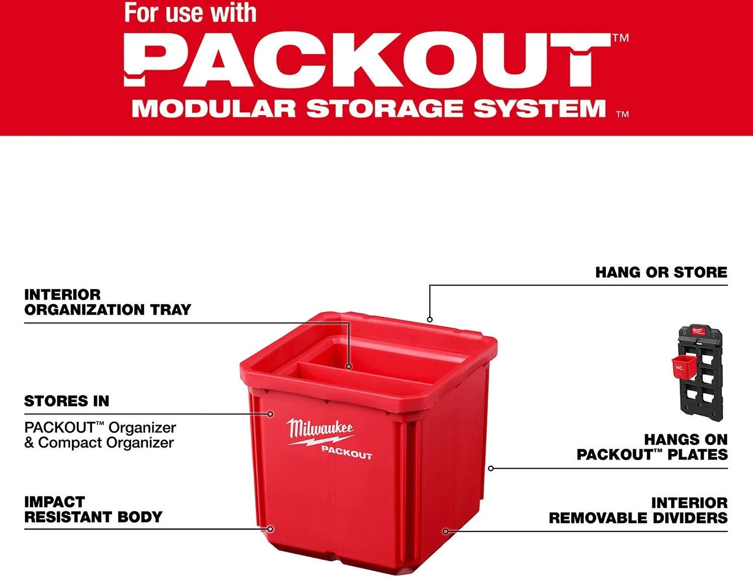 Small Bin Set cho PACKOUT Shop Storage System, 2-Pack 48-22-8062