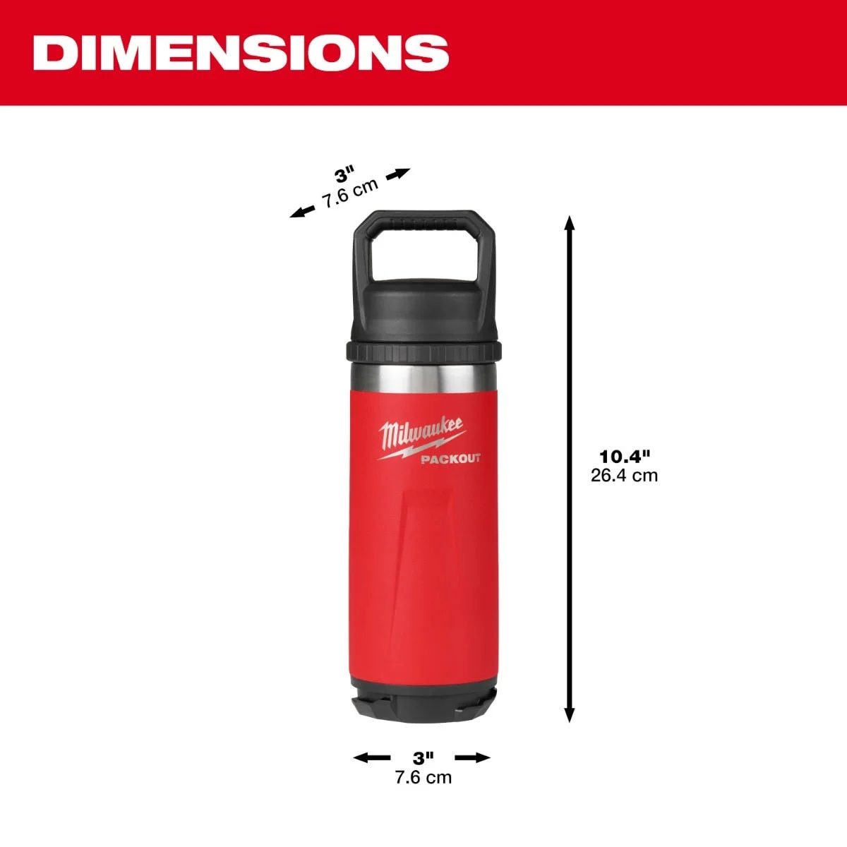 PACKOUT 18oz Insulated Bottle kèm Chug Lid 48-22-8382R