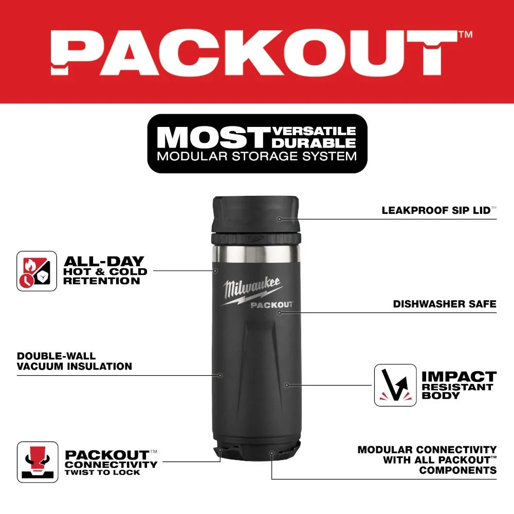 PACKOUT 18oz Insulated Bottle kèm Sip Lid 48-22-8395B