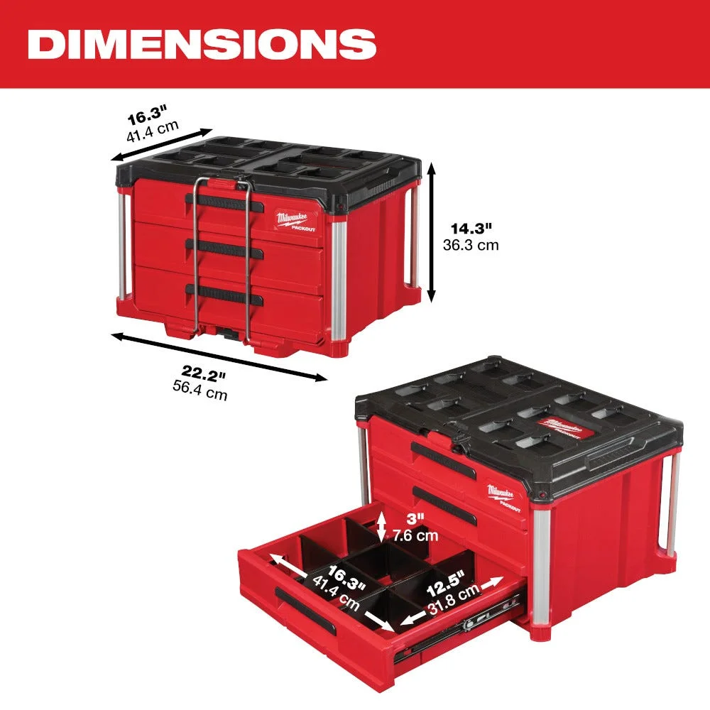PACKOUT 3-Ngăn Kéo Thùng Đồ Nghề 48-22-8443