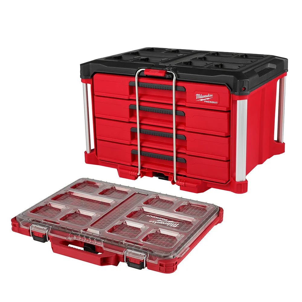 PACKOUT 4-Ngăn Kéo Thùng Đồ Nghề + 48-22-8431 PACKOUT Mỏng Hộp Sắp Xếp 48-22-8444-48-22-8431