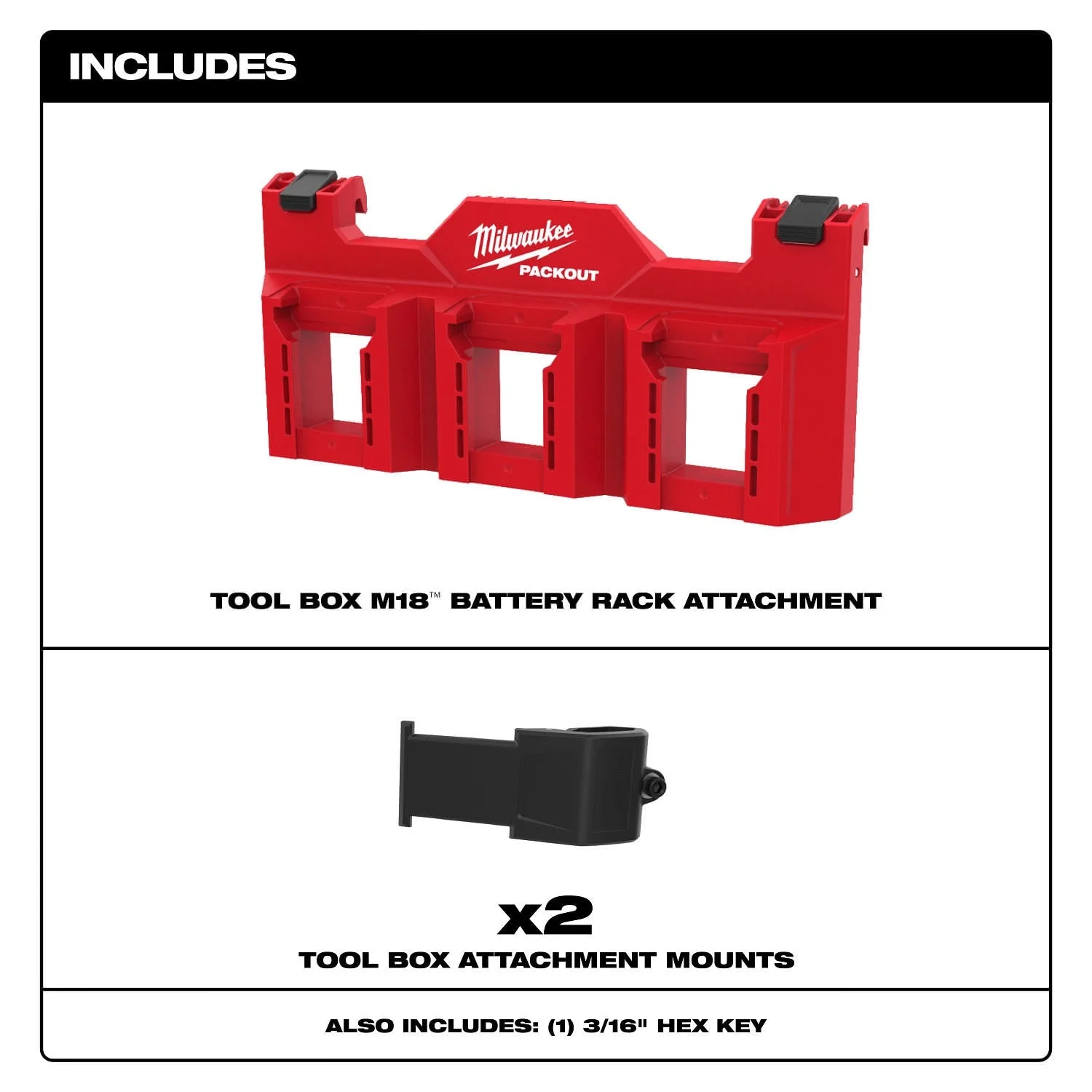 PACKOUT Thùng Đồ Nghề M18 Giá Đỡ Pin Attachment 48-22-8603