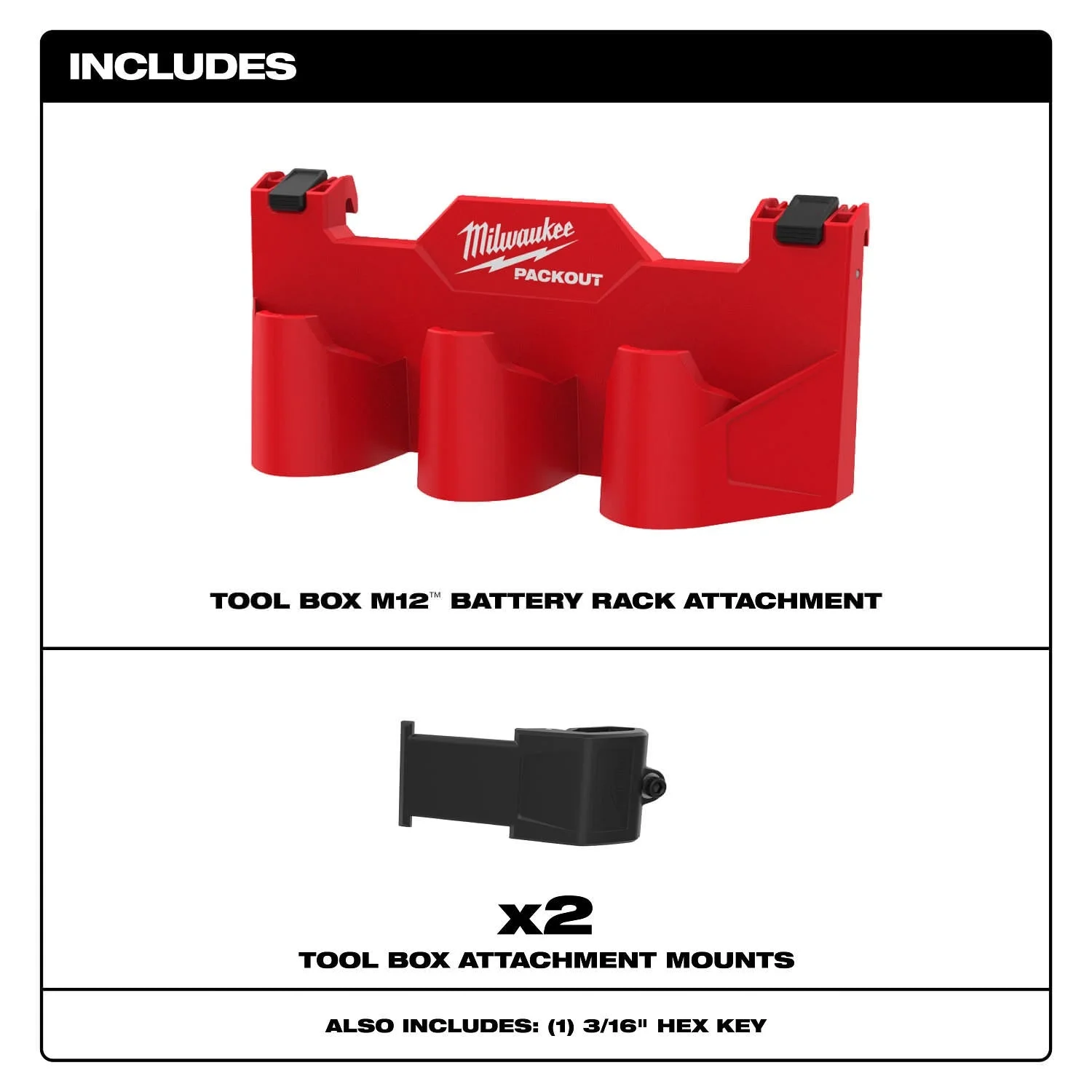 PACKOUT Thùng Đồ Nghề M12 Giá Đỡ Pin Attachment 48-22-8604