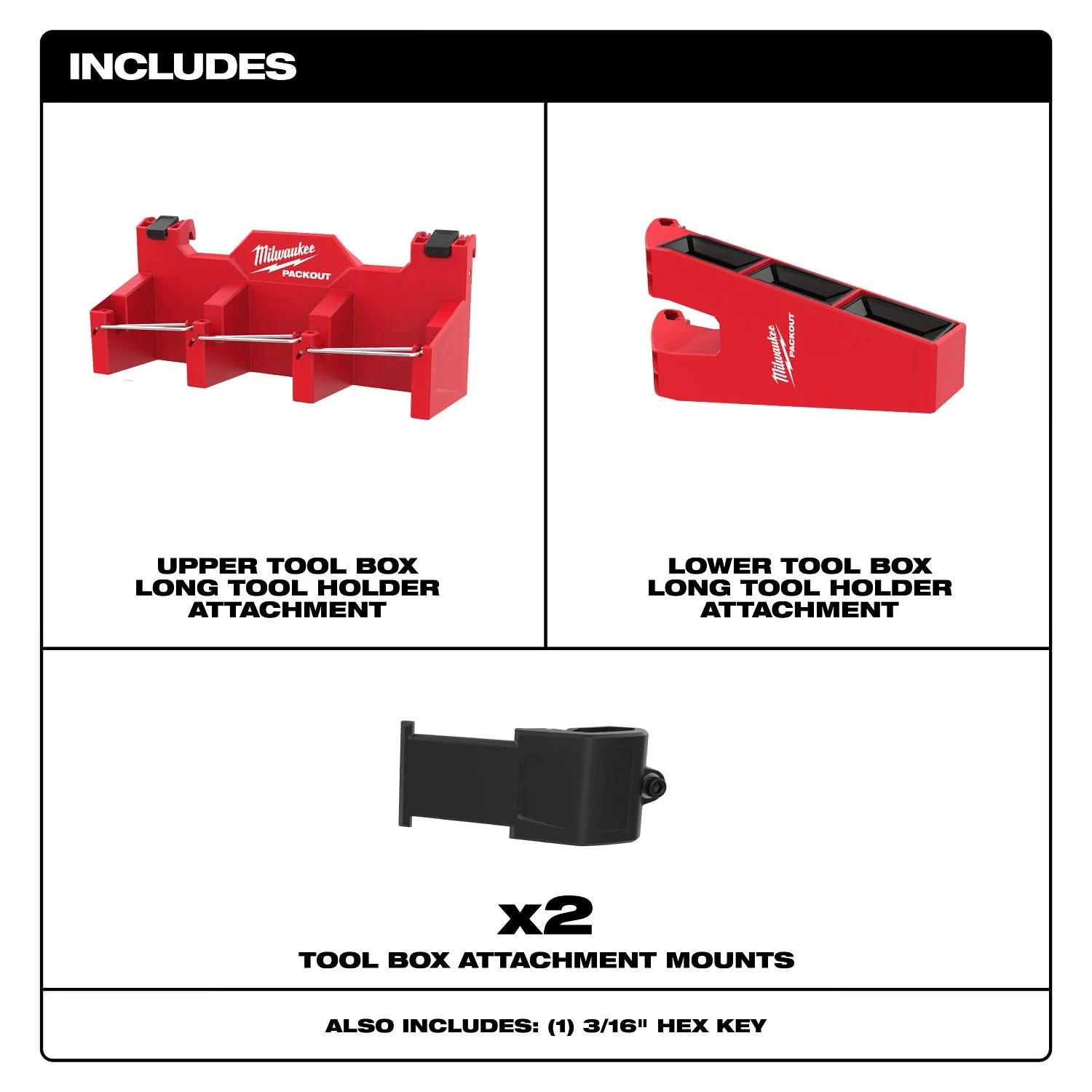 PACKOUT Thùng Đồ Nghề Long Tool Giá Giữ Attachment 48-22-8607