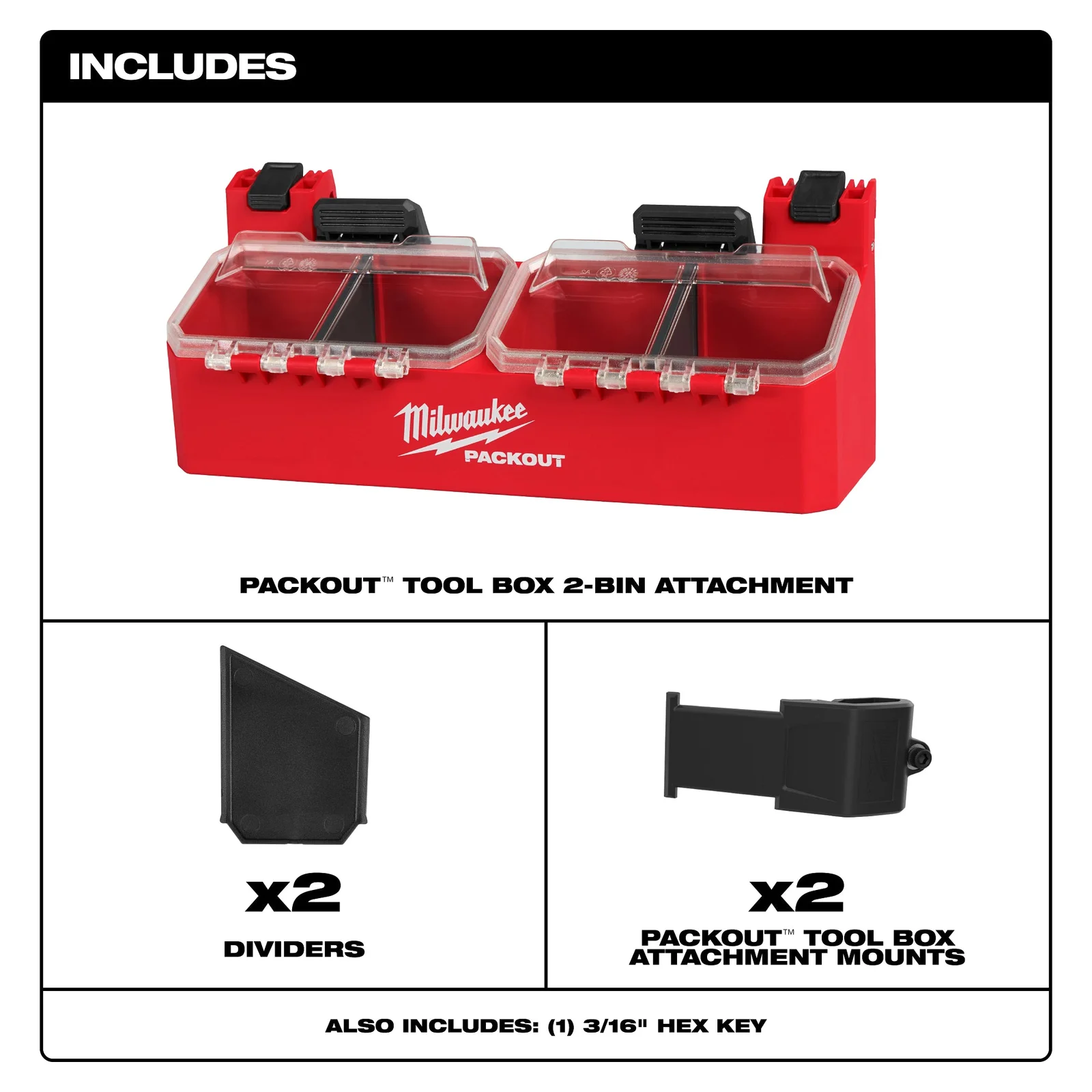 PACKOUT Thùng Đồ Nghề 2-Bin Attachment 48-22-8610