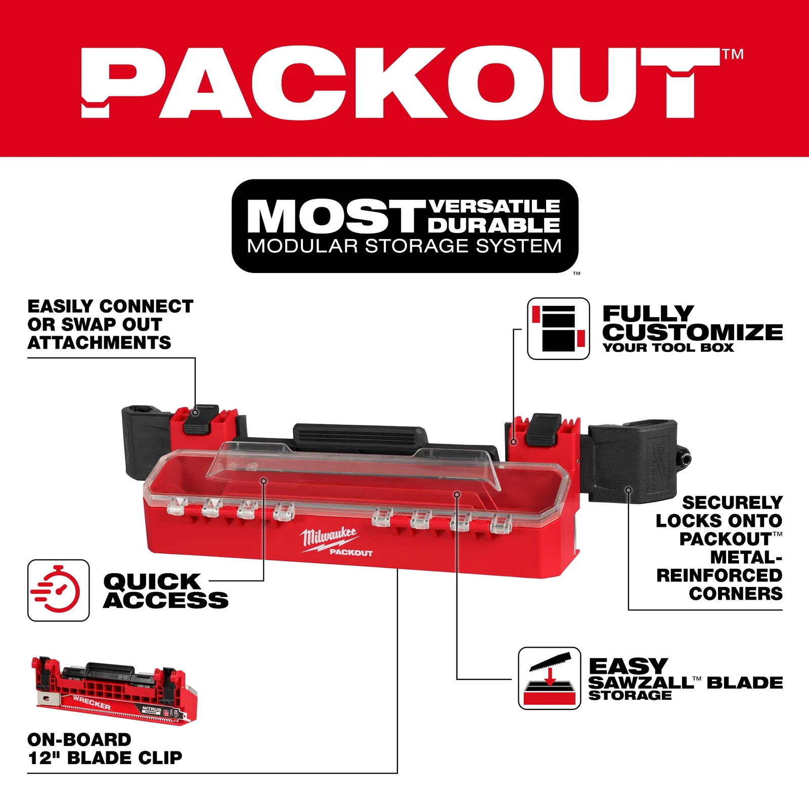 PACKOUT Thùng Đồ Nghề Accessory Case Attachment 48-22-8612
