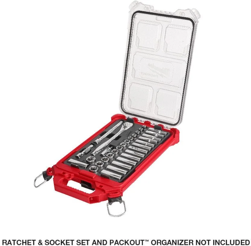 3/8-in. 32pc Ratchet và Socket Set in PACKOUT, Metric Tray 48-22-9482T